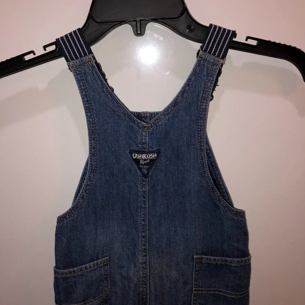 OshKosh Bgosh Toddler Size 24M 24 Months Vestbak Lined Snap Denim Overalls
